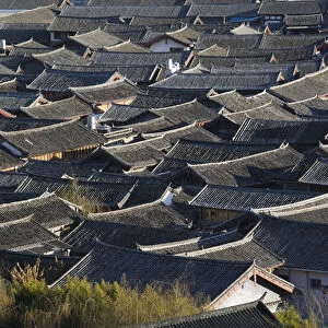 China, Yunnan Province, Lijiang, Lijiang Old Town Rooftops
