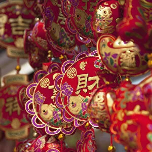 Chinese New Year decorations at Fa Yuen Street Market, Mongkok, Kowloon, Hong Kong