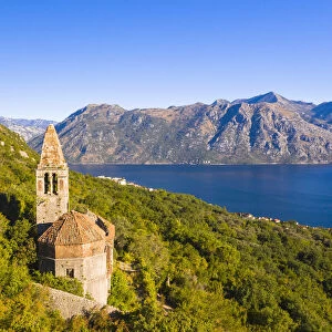 Church on the mountains, Prcanj, Bay of Kotor, Kotor, Montenegro