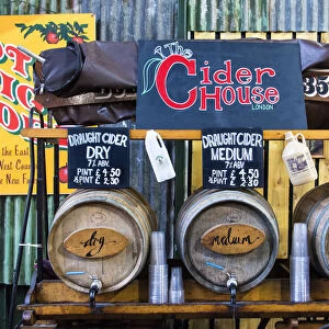 Cider stall in the Borough Market, Southwark, London, England