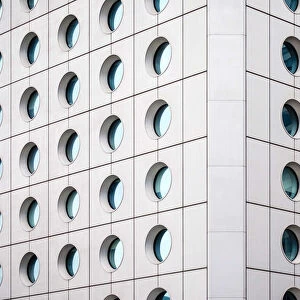 Circular windows, exterior of Jardine House, formerly known as Connaught Centre, Central