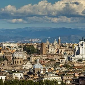 City skyline from Gianicolo or Janiculum hill, Rome, Lazio, Italy