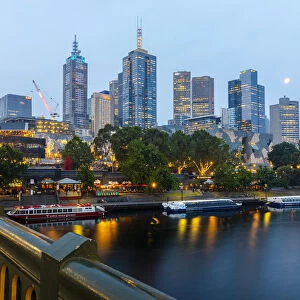 Cityscape at dusk, Melbourne, Victoria, Australia