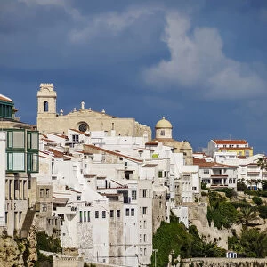 Cityscape with Saint Francis Church, Mahon or Mao, Menorca or Minorca, Balearic Islands