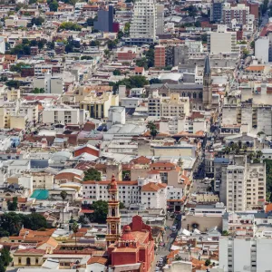 Cityscape with Saint Francis Church from San Bernardo Hill, Salta, Argentina