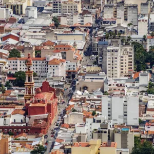 Cityscape with Saint Francis Church from San Bernardo Hill, Salta, Argentina