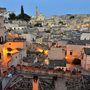 Cityscape of Sassi in Matera, region of Basilicata, Italy, Europe