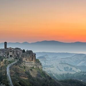 Civita of Bagnoregio at sunrise Europe, Italy, Lazio region, Viterbo district