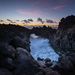 Cliffs in Los Hervideros, Timanfaya National Park, Lanzarote, Canary Island, Spain, Europe