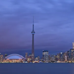 CN Tower and Toronto Skyline at dusk