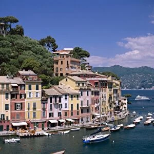 Coastal View / Village & Harbour & Yachts, Portofino, Liguria, Italy