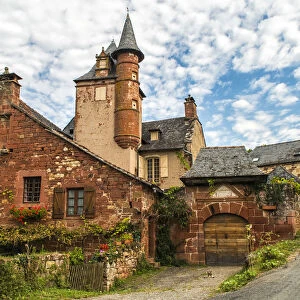 Collonges-la-Rouge, village built entirely of the red sandstone, Limousin, France