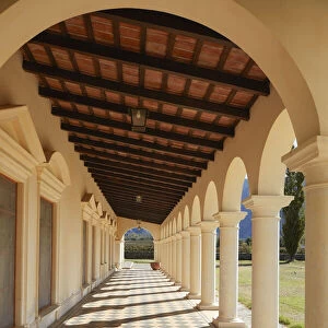 One of the colonial architecture porticos of the Bodega Finca Quaras estancia