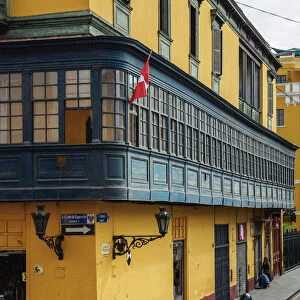 Colonial House with Balcony, Old Town, Lima, Peru