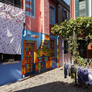 Colored House Casa Deo Bepi Sua on the Island of Burano, Venice, Italy