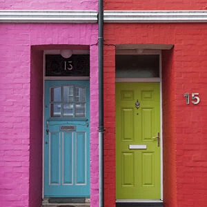 Colored houses, Brighton, East Sussex, England, UK