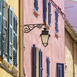 Colorful buildings in historic old town of Sanary-sur-Mer, Var department