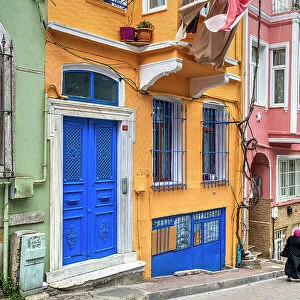 Colorful houses, Balat district, Istanbul, Turkey