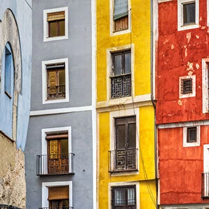Colorful houses in the old town, Cuenca, Castilla-La Mancha, Spain