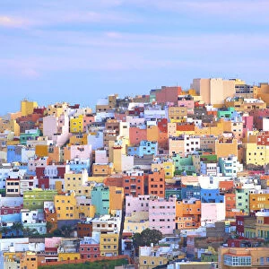 Colourful Buildings in the San Juan District, Las Palmas de Gran Canaria, Gran Canaria