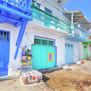 Colourful fishermen houses, Klima, Milos Island, Cyclades Islands, Greece