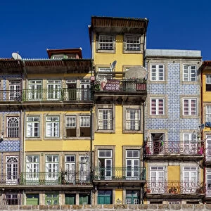 Colourful houses at Cais da Ribeira, Porto, Portugal