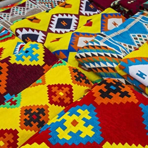 Colourful rugs, Souk Waqif, Doha, Qatar