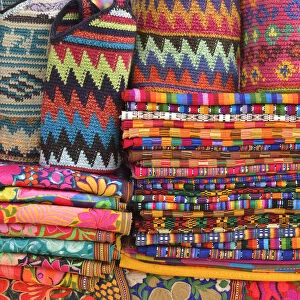 Colourful Textiles and crafts in San Pedro, Ambergris Caye, Caribbean, Central America