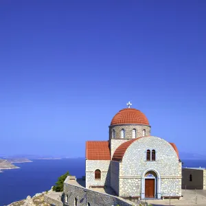 Convent Of Agios Savvas Above Pothia, Kalymnos, Dodecanese, Greek Islands, Greece, Europe