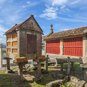 Corn cribs at Combarro, Pontevedra, Galicia, Spain