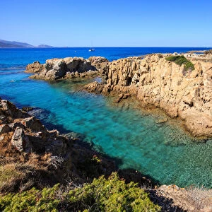 Corsica, cove from the Ostriconi beach on Corse, Balagne, France