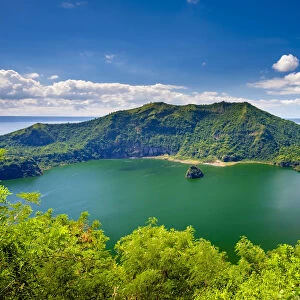 Crater lake of Taal Volcano on Taal Volcano Island, Talisay, Batangas Province
