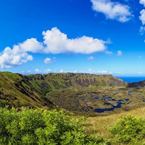 Crater of Rano Kau Volcano, Easter Island, Chile
