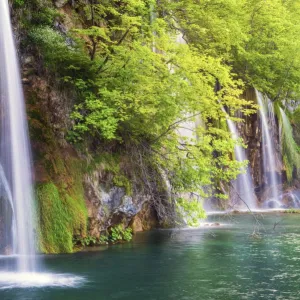 Croatia, Dalmatia, Karlovac, Plitvice, Plitvice national park, Waterfall at the high