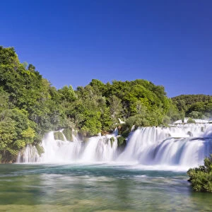 Croatia, Sibenik-Knin County, Skradin, Krka National Park. Skardinski Buk Waterfall