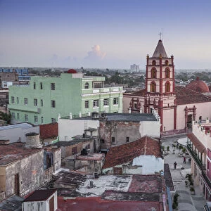 Cuba, Camaguey, Camaguey Province, City view looking towards Iglesia De Nuestra