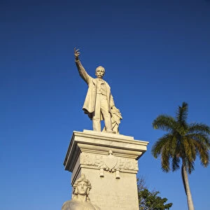 Cuba, Cienfuegos, Parque Marti, Marble statue of Jose Marti - a Cuban
