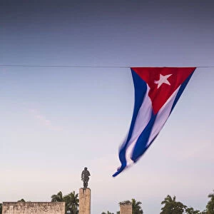 Cuba, Santa Clara, Plaza de la Revolucion, Monumento Ernesto Che Guevara, Cuban flag