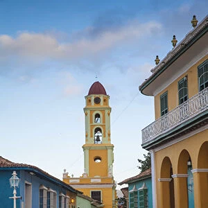 Cuba, Trinidad, Plaza Mayor, Museum Romantico and Museo National de la Lucha Contra