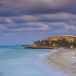 Cuba, Varadero, View of beach and Melia Varadero Hotel