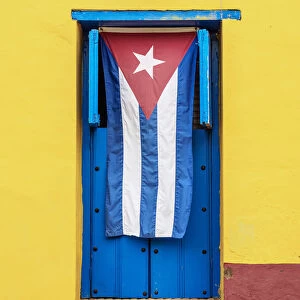 Cuban Flag in Trinidad, Sancti Spiritus Province, Cuba