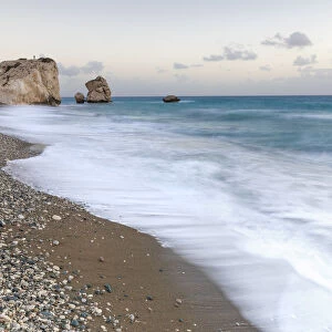 Cyprus, Paphos, Petra tou Romiou also known as Aphrodite‚Aos Rock at sunset