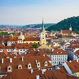 Czech Republic, Prague. Rooftops of buildings in Mala Strana from Prague Castle
