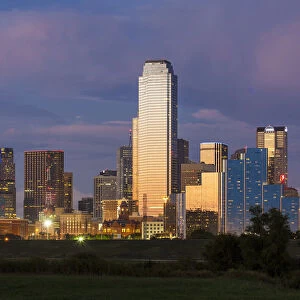 Dallas City Skyline and the Reunion Tower, Texas, USA
