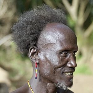 A Dassanech man with a shock of hair