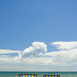 Deckchairs on Weymouth Esplanade, Dorset, England