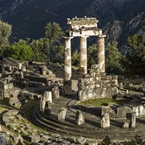 The Delphic Tholos in the archeological site of Delphi, Phocis, Greece