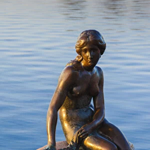 Denmark, Zealand, Copenhagen, The Little Mermaid statue, sunrise