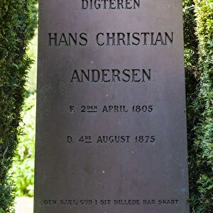 Denmark, Zealand, Copenhagen, Norrebro, Assistens Cemetery, grave of Has Christian