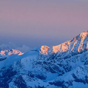 Dent Blanche at sunrise from Gniffetti peaks, Swiss Alps